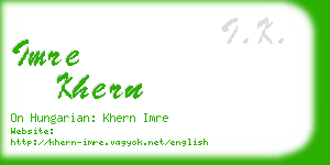 imre khern business card